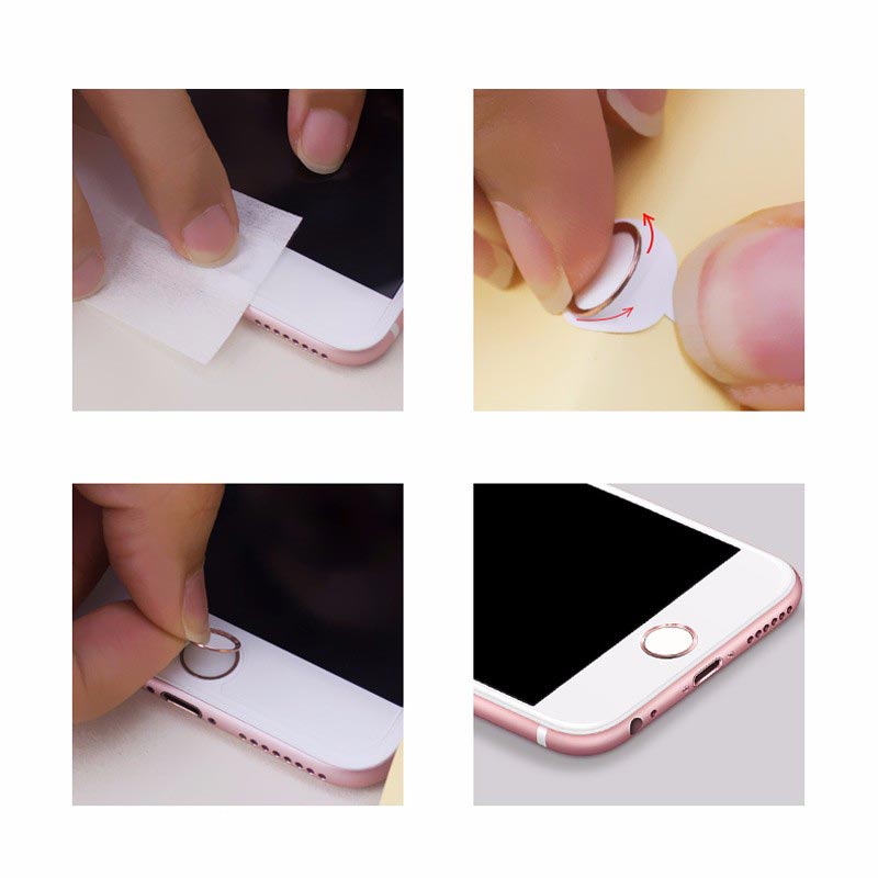Anbringen eines iPhone 6 Plus iPad Homebutton Knopfschutz